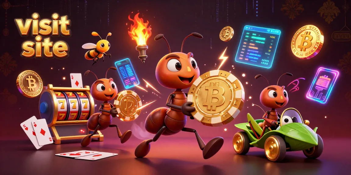 Visit the site and join a thrilling heist with ants carrying a giant poker chip.