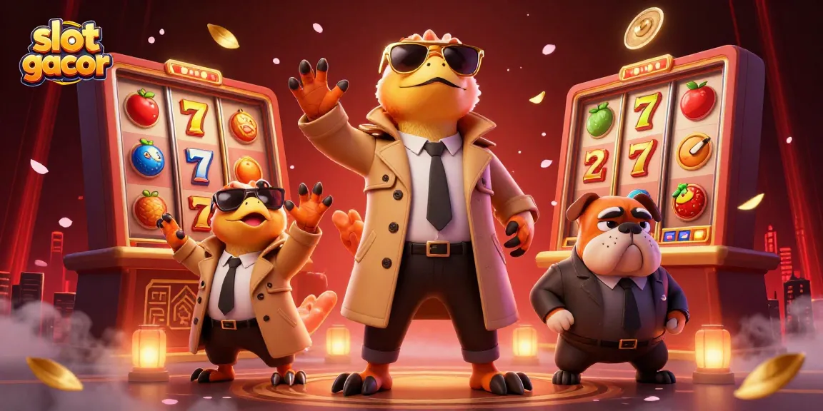 Experience slot gacor fun with three charming raptors at a VIP casino lounge.