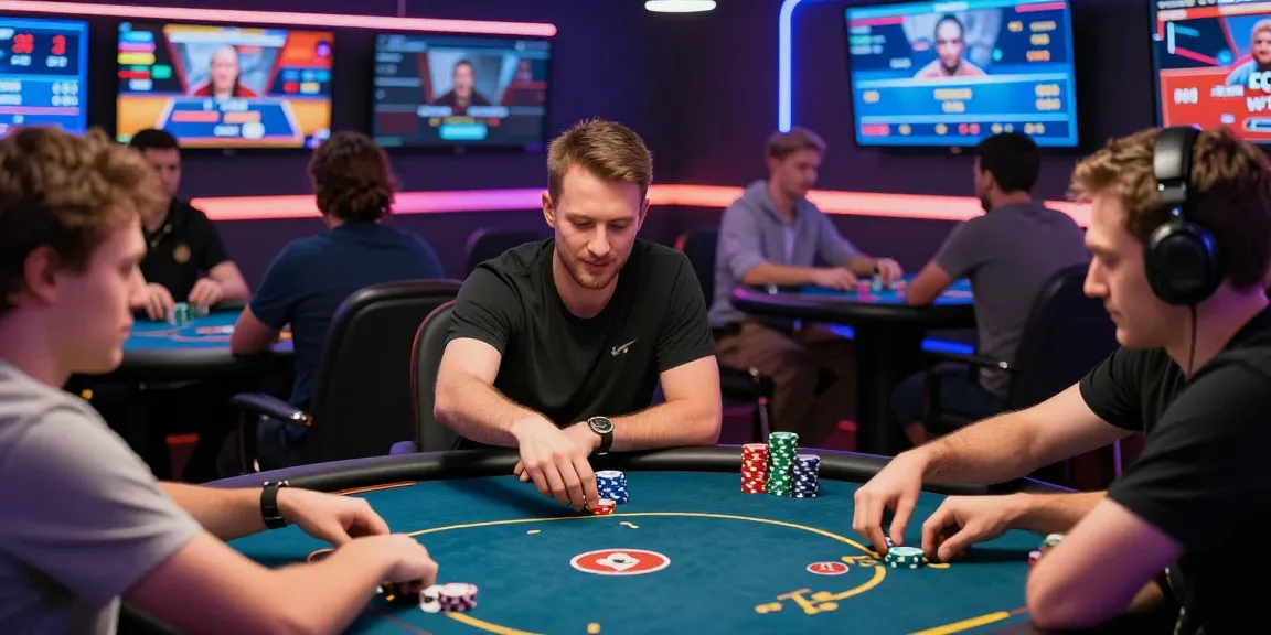 Engaged players in an exciting Game Poker Uang Asli Dominobet online poker session, showcasing various games and vibrant atmosphere.