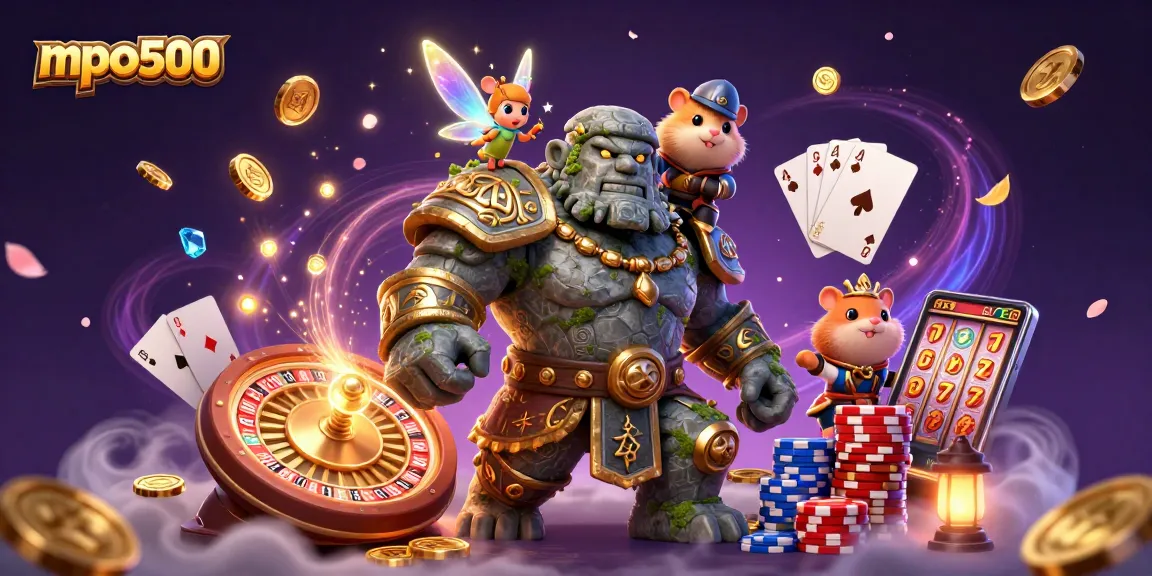 Experience the excitement of mpo500 with enchanting characters in a dynamic casino scene.