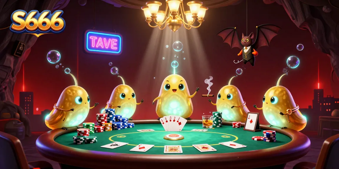 S666 illuminates a cave casino, with glowworms and a bat dealer creating an enchanting gaming experience.