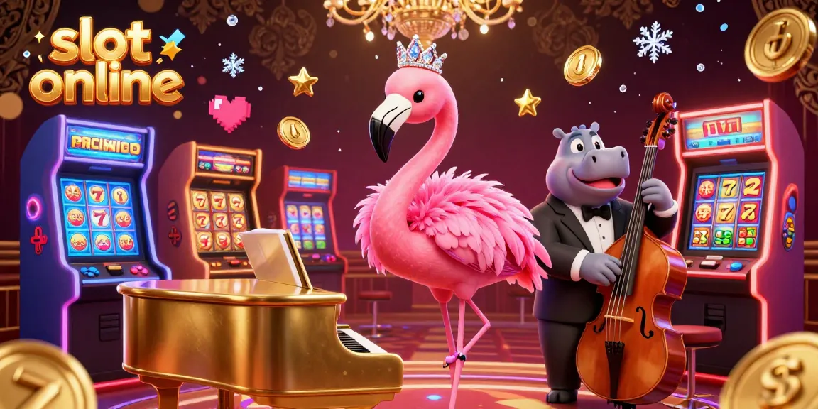 Bermain slot online dengan pengalaman interaktif dan menghibur, dikelilingi gulungan slot dan jackpot yang menarik.