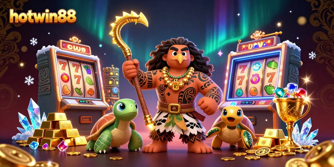 Spin the reels at hotwin88 with vibrant slots and winning treasures overflowing in a vibrant casino scene.