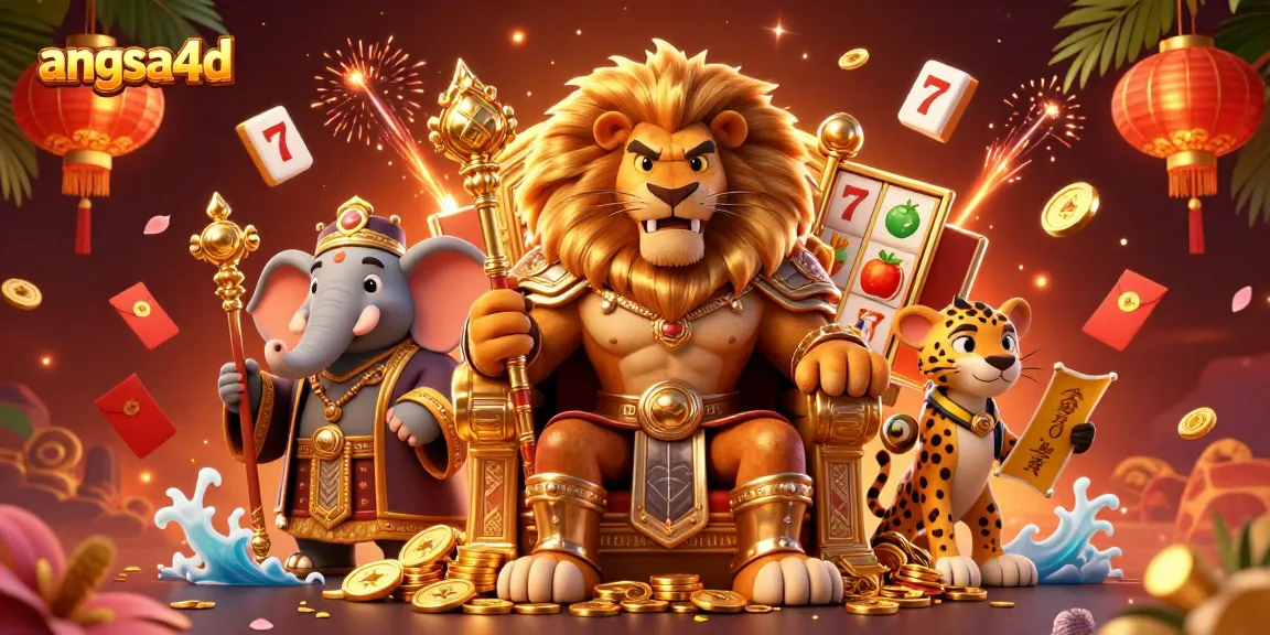 Experience the excitement of angsa4d with a majestic lion king and vibrant casino elements in a dynamic scene.