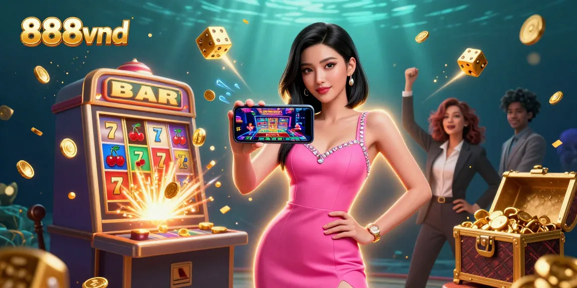 Experience the excitement of live games at 888vnd, showcasing vibrant casino elements and immersion.