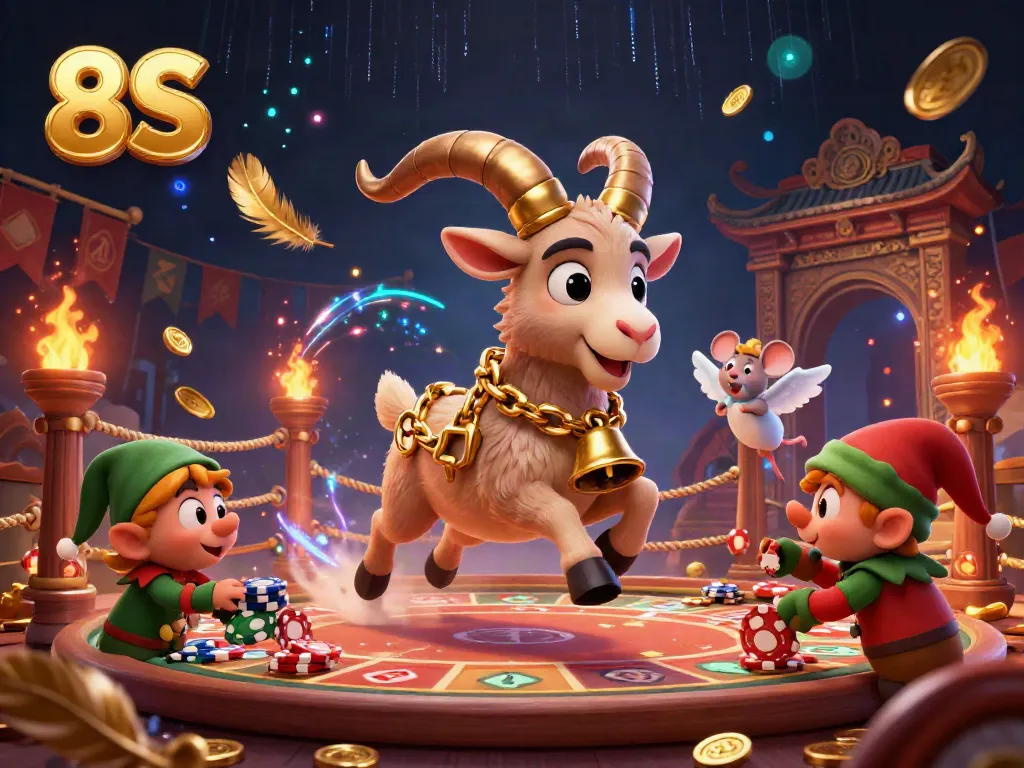 Experience the thrilling action of the 8S casino, where Krampus and mischievous elves create a festive atmosphere.