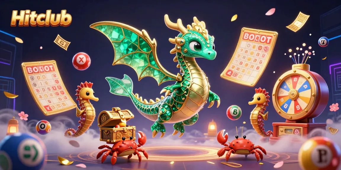 Engage with Hitclub's vibrant lottery scene featuring a majestic sea dragon and dynamic game elements.