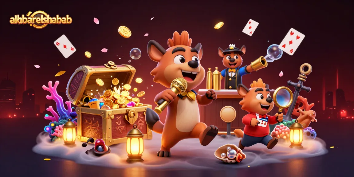 Akhbarelshabab offers a dynamic casino environment showcasing hyenas in a lively comedy club atmosphere