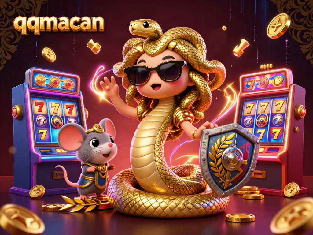 Engage with qqmacan by exploring vibrant slots in a lively 3D casino scene.