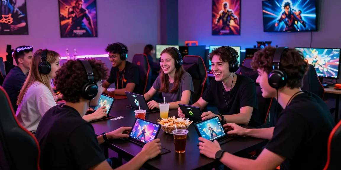 Players enjoying the 666W Game in a lively gaming lounge, showcasing excitement and community.