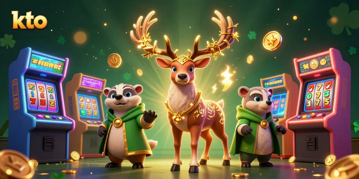 Join the action at kto, where the enchanted stag and wise badger spotlight casino games and jackpot wins with vibrant graphics.