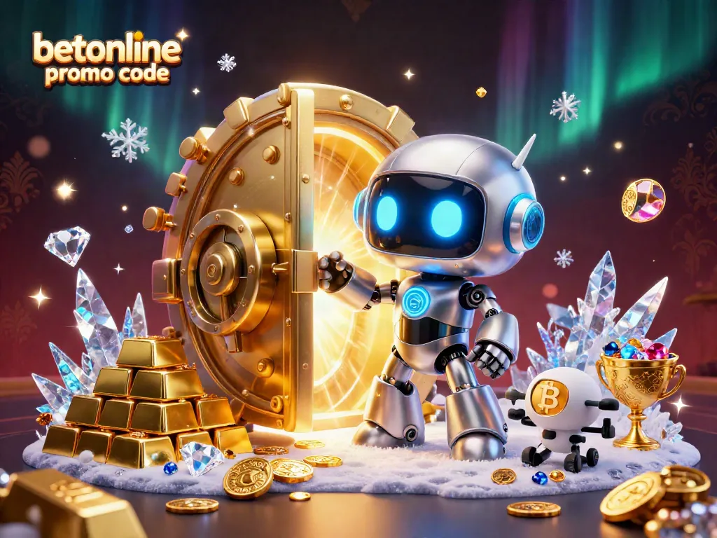 Experience top gambling action with the betonline promo code surrounded by gold and crypto symbols.