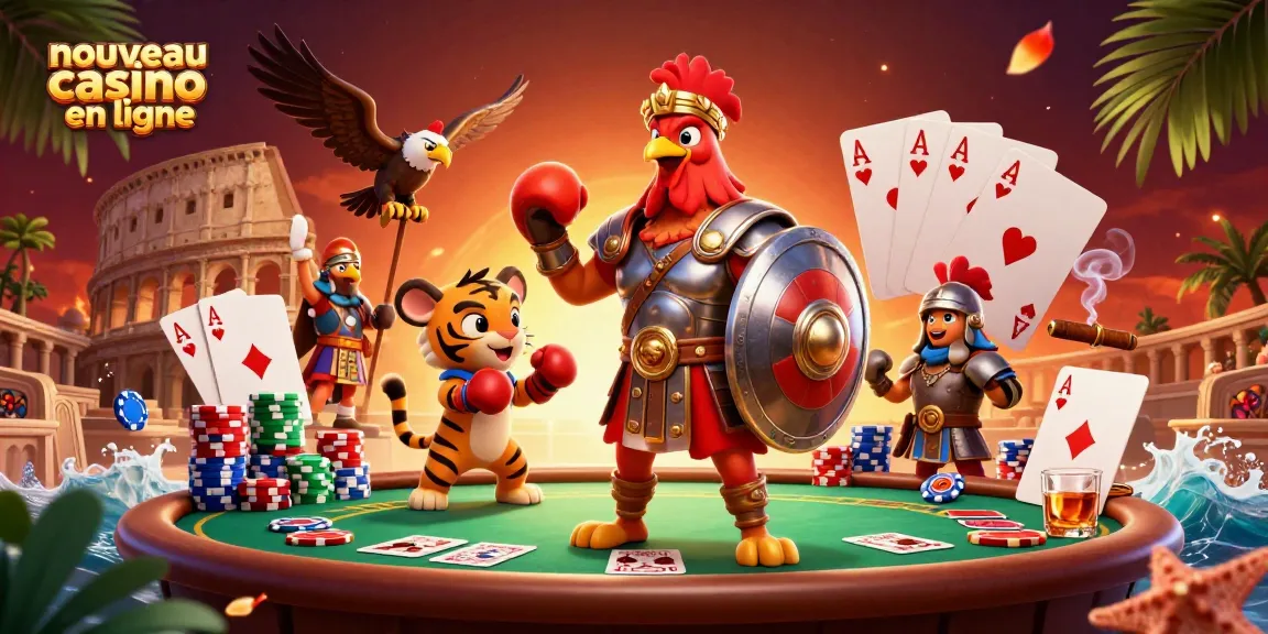 Gagnez gros au nouveau casino en ligne avec notre illustration 3D dynamique de l'action de jeu.