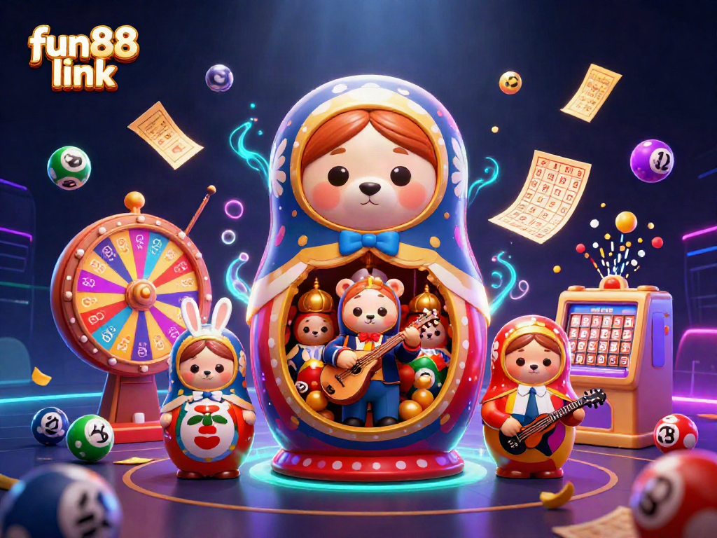 Engage with the fun88 link casino experience featuring dynamic lottery elements and vibrant characters.