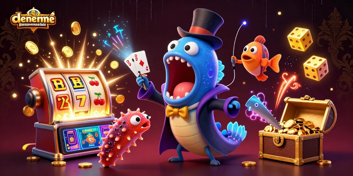 Engage with denemebonusuverensiteler through a captivating 3D illustration featuring dynamic casino elements.