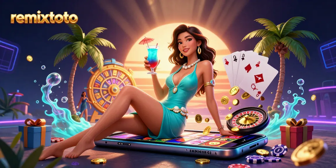 Engage with remixtoto gaming lifestyle in a vibrant beach casino scene with exciting rewards.