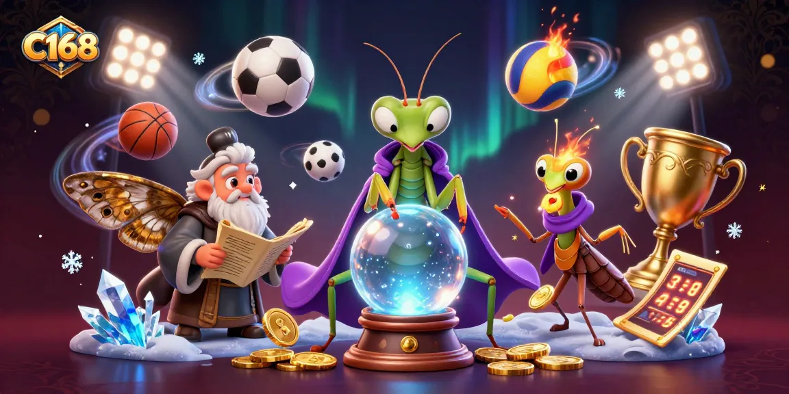 Experience the thrilling excitement at C168 with dynamic sports betting elements surrounding captivating characters.