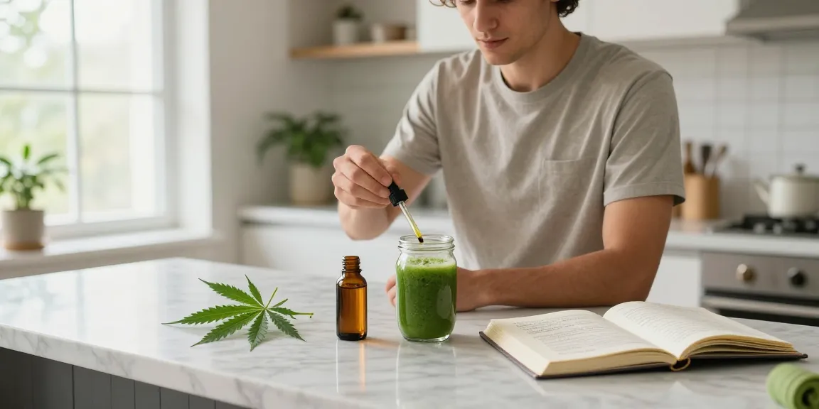 What is the legal vaping age in Cyprus - CBD oil tincture and natural wellness setup in bright kitchen