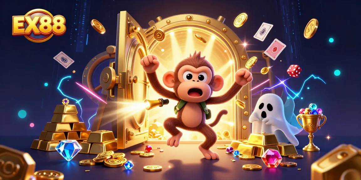 Win big at EX88 with a playful poltergeist monkey and ghost-hunting puppy in a dynamic casino.