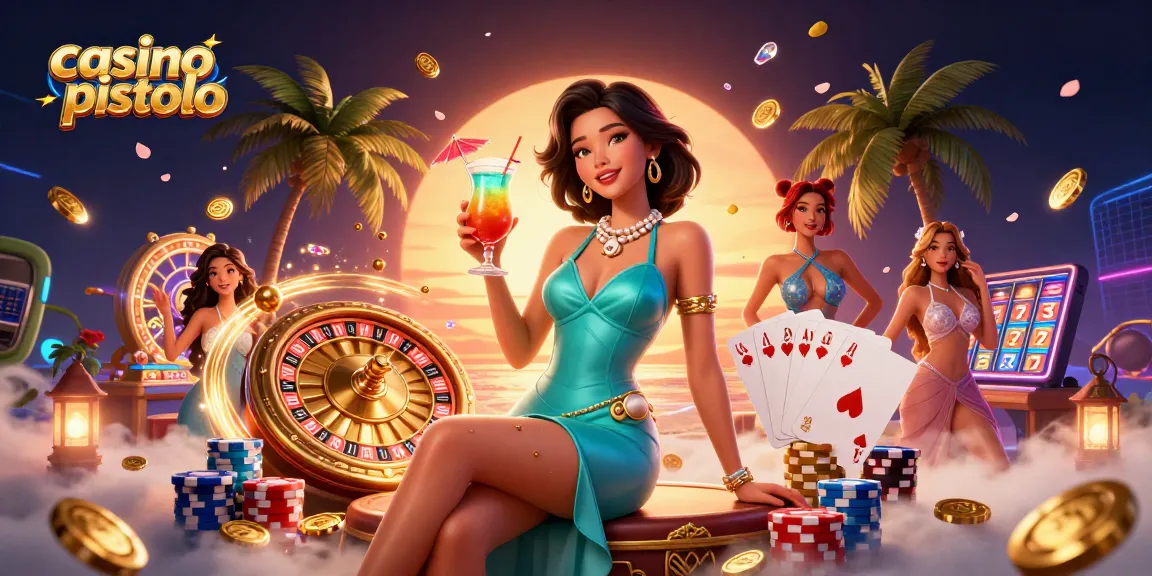 Experience casino pistolo with vibrant gaming elements in a tropical paradise setting.