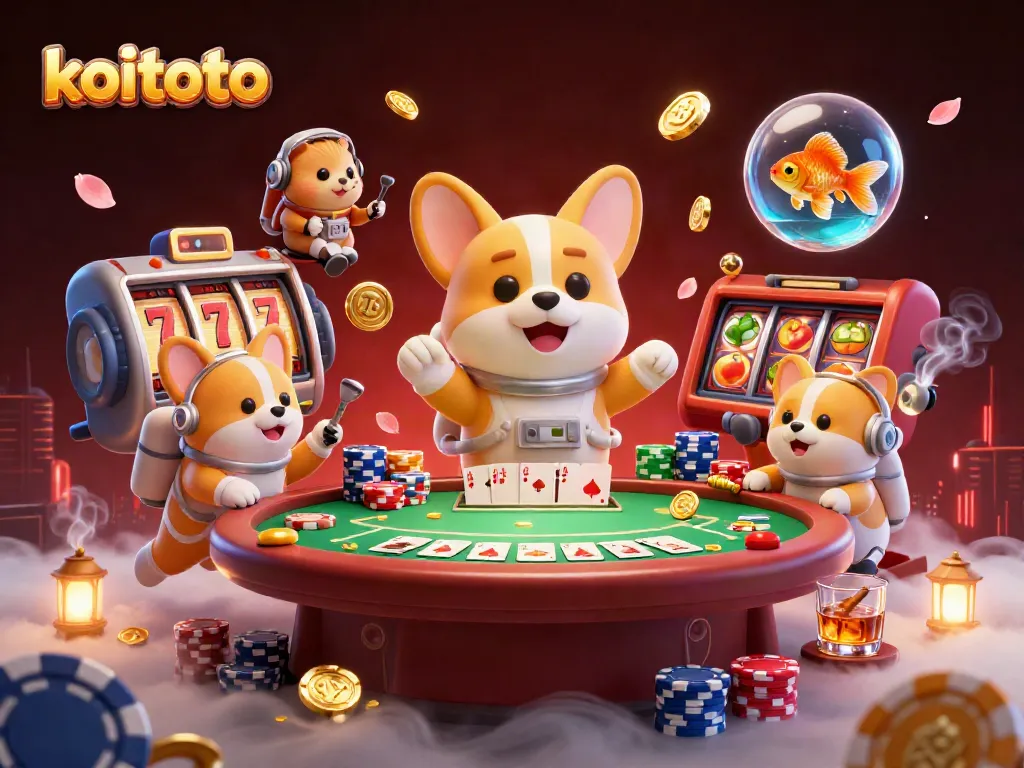 Koitoto hadir dengan ilustrasi slot yang menarik, menghibur pemain dengan jackpot dan simbol keberuntungan.