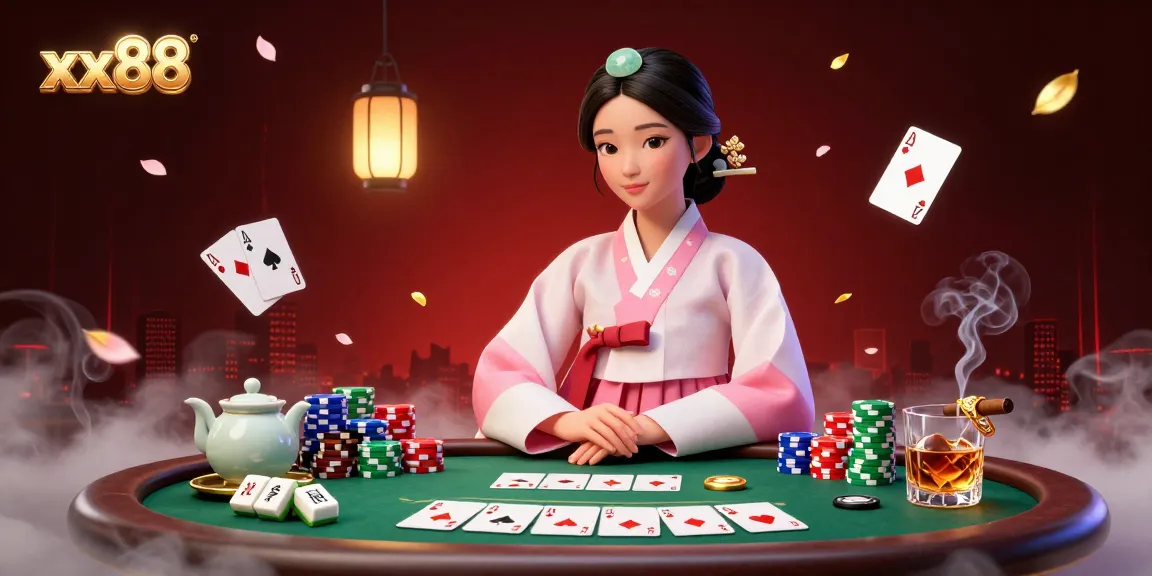 Engage with xx88's thrilling poker action featuring vibrant game elements in a captivating scene.