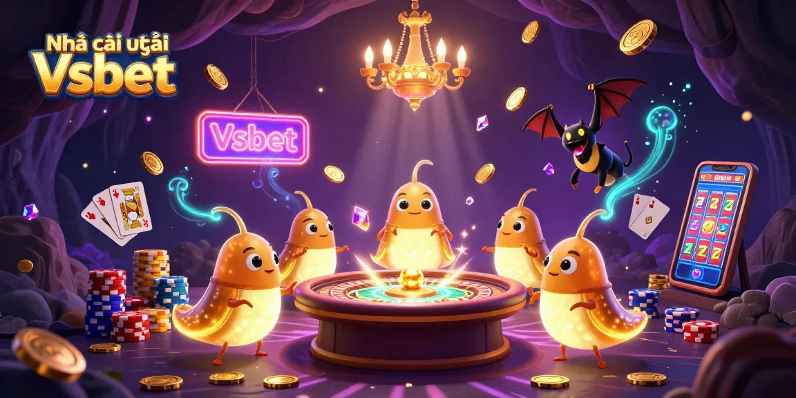 Experience vibrant gaming with Nhà cái uy tín Vsbet - glowworms illuminating a casino scene.
