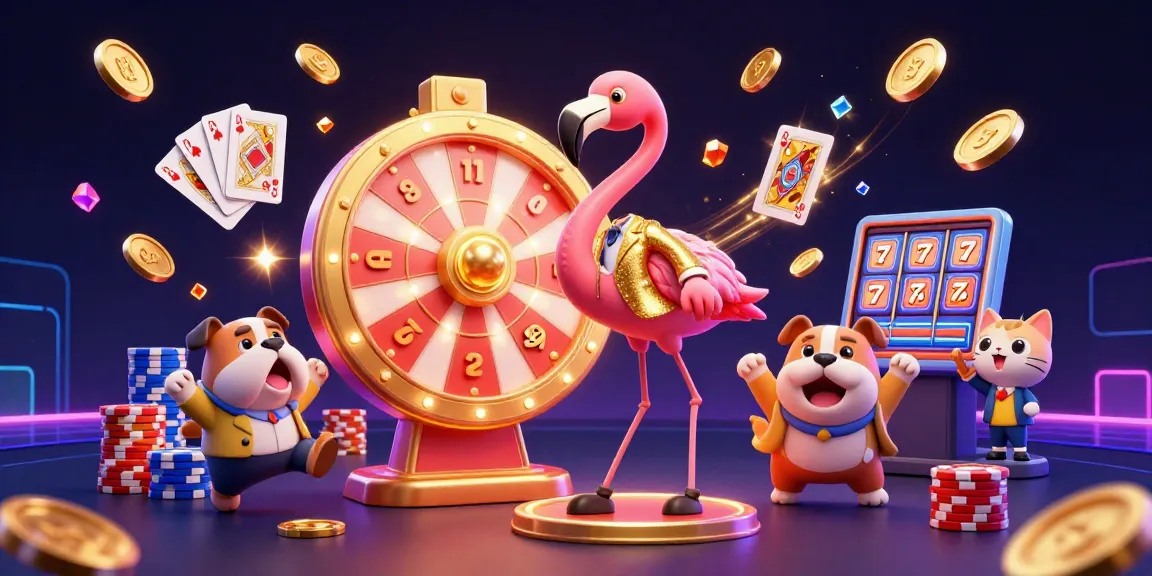 Join the SC88 excitement with a golden prize wheel, vibrant characters, and dazzling casino elements in this dynamic scene.