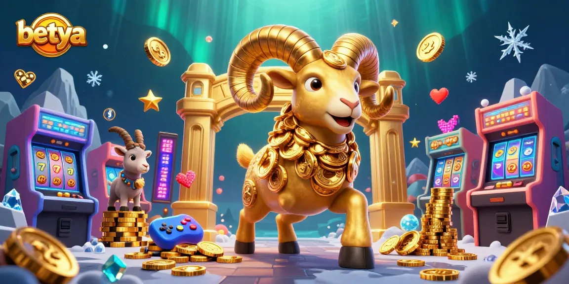 Experience exciting gameplay with Betya, featuring a golden ram amidst dynamic casino elements.