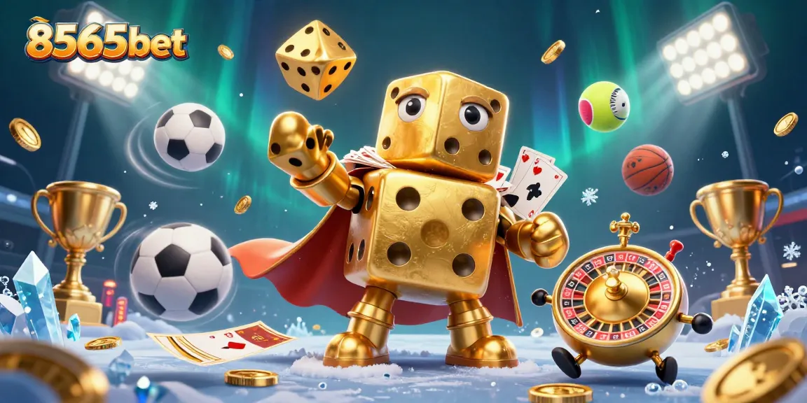 Jogue no cassino online 8565bet com um golem de dados dourados e elementos de jogo dinâmicos.