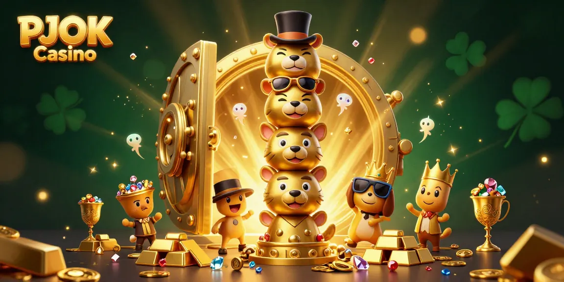 Experience thrilling gameplay at PJOK Casino with golden treasures and dynamic characters in a vibrant atmosphere.