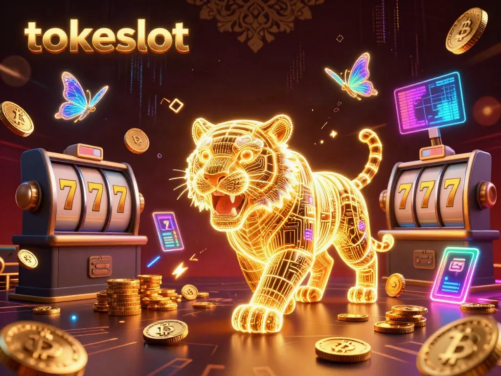 Experience thrilling wins with Tokeslot's vibrant 3D casino landscape, featuring iconic symbols and characters.