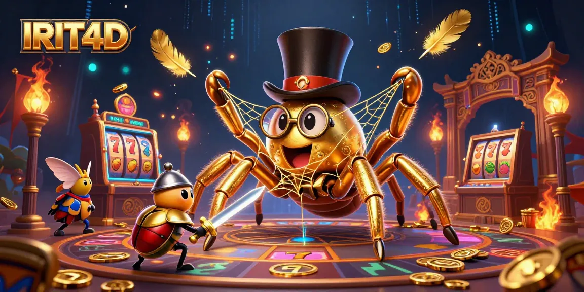Spin the reels at IRIT4D with this vibrant casino-themed illustration featuring adventurous characters.