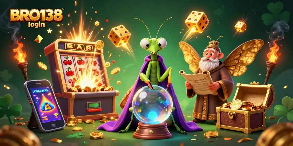 Engage in winning strategies with BRO138 login as dynamic 3D illustration showcases thrilling casino elements.