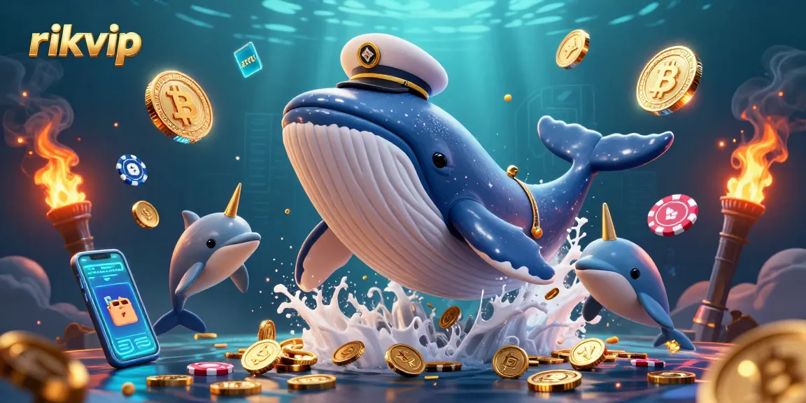 Join the excitement at rikvip with an engaging 3D scene of characters interacting with casino elements.