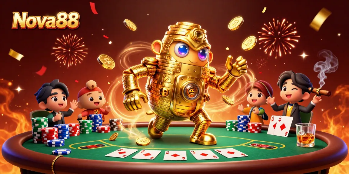 Engage in thrilling gameplay at Nova88 with the golden golem and poker action.