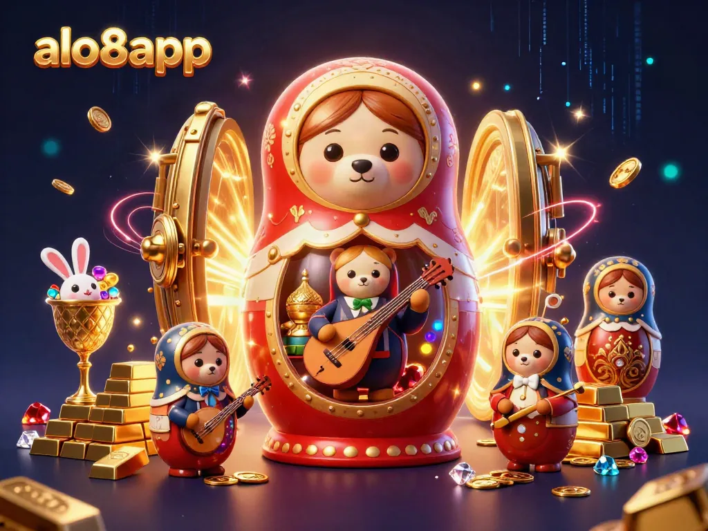 Experience the vibrant gaming world of alo8app with dazzling casino elements and charming characters.