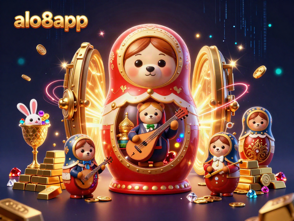 Experience the vibrant gaming world of alo8app with dazzling casino elements and charming characters.