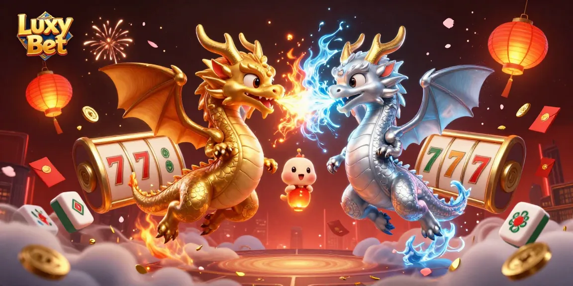 Experience Luxy Bet's thrilling gaming environment with vibrant dragons and captivating casino elements.